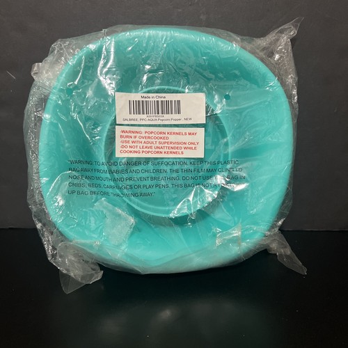 Microwave Popcorn Popper Original Salbree Silicone Maker Collapsible Aqua NEW - Picture 6 of 7