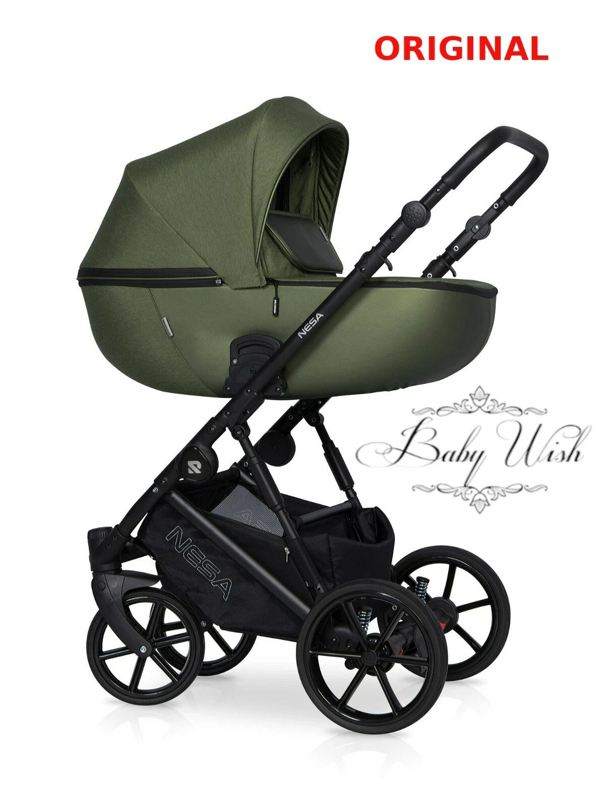 RIKO NESA BABY PRAM STROLLER 2in1 CARRYCOT + PUSHCHAIR