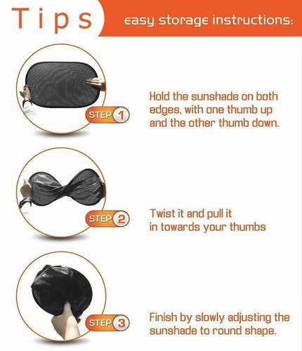 Parasol trasero de coche protector de malla cubierta ventana pantalla visera protección UV negro - Imagen 8 de 8