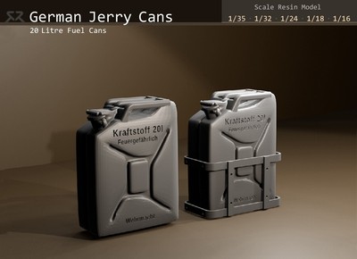 Deutsches 20 Liter 2. Weltkrieg Brenndose - 1/35, 1/32, 1/24, 1/18, 1/16 Harzmodell