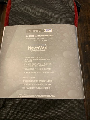 Water Repel Chair Cover by Perfect Fit in Garnet Color. - Picture 2 of 4