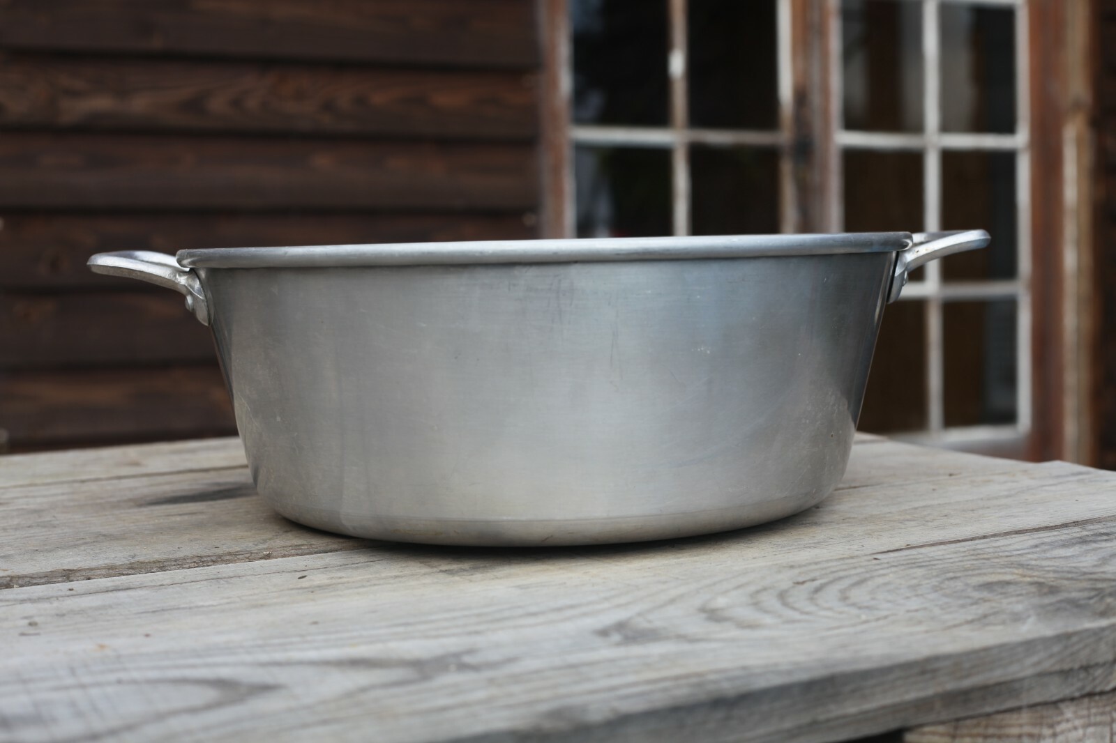 325⚜️ Ancienne Grande Bassine En Aluminium Tournus Unis France 36 Hauteur 13 Cm 387899