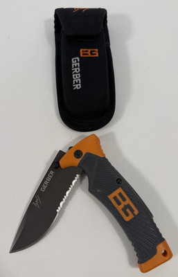 Gerber 4660615A2 Bear Grylls Folding Knife with Case CLEAN