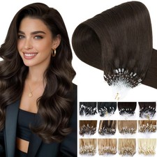 Micro Ring Beads Loop Tips Hair Extensions Brazilian Remy Human Hair Thick 100G