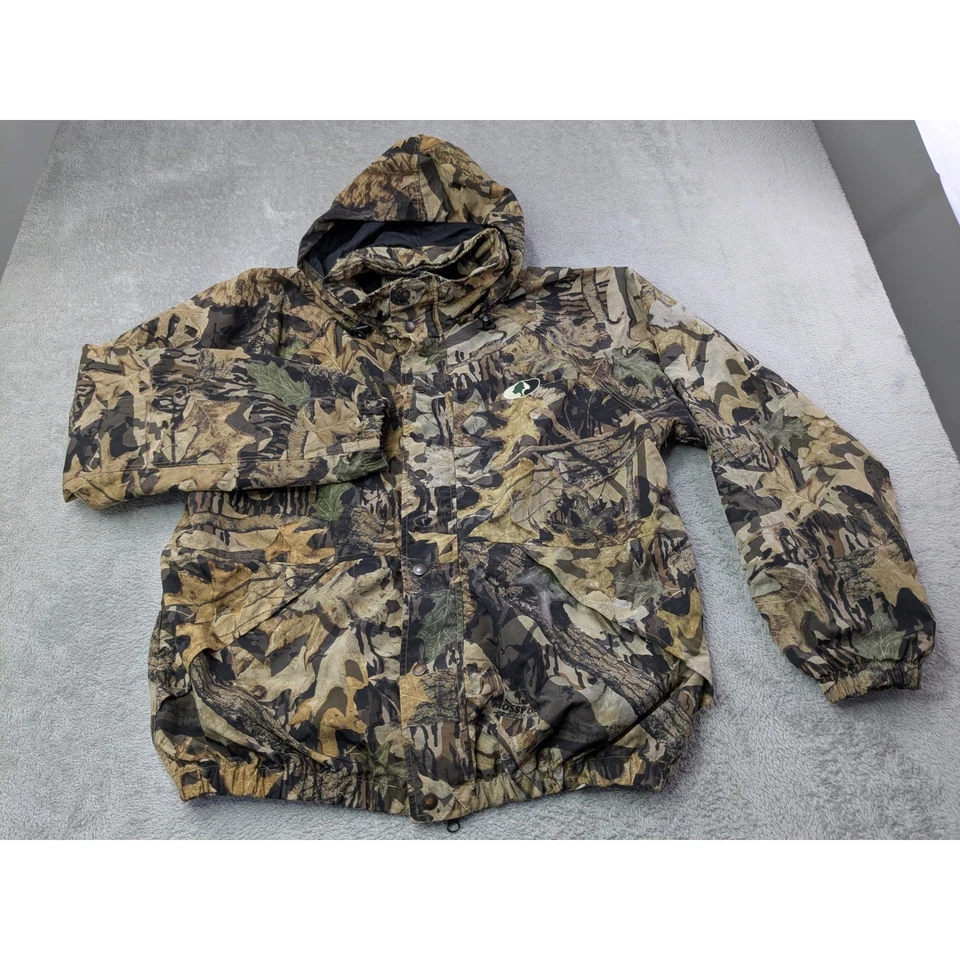 Chaqueta de Caza Mossy Oak Forest Floor Camuflada Para Hombres L Capucha Ligera Extraíble Foto 2 de 4