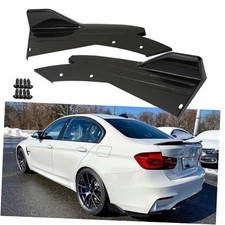 Universal Car Rear Bumper Lip Splitters Fins Spoiler Canards C  Gloss Black