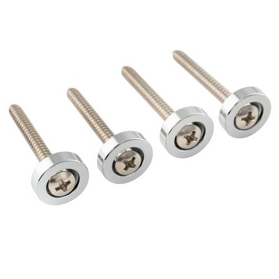 Musiclily Pro 4Pcs Chrome 15mm Steel Guitar Bass Neck Ferrule Joint Bushing Bolt