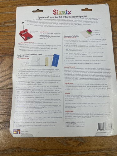 Sizzix Die Cut System Converter Kit Special Bonus New Sealed Package Retired - Picture 3 of 5