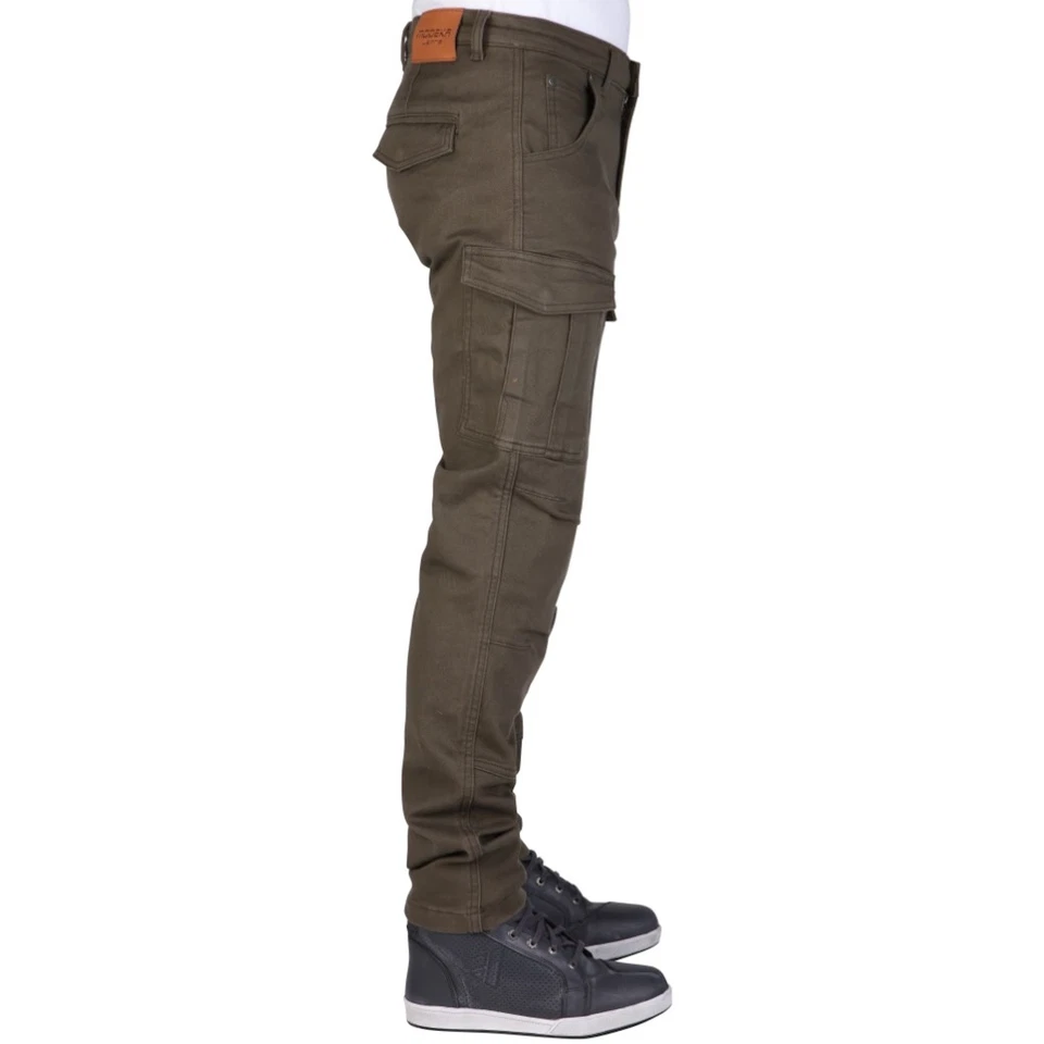 Modeka Brandon Cargo olive Motorrad-Jeans urbane Motorradhose Slim Fit Herren - Bild 2 von 4