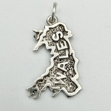 Vintage 925 Sterling Silver Wales Travel Bracelet Charm Pendant