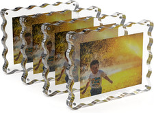 Clear Acrylic Magnetic Picture Frames - 5x7 Double Sided, 4 Pack
