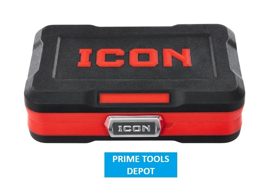 ICON 52-Pc 1/4” Drive Socket & Bit Set Flex Head Ratchet SAE