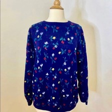 Retro 1980s Smooches Floral Sweater
