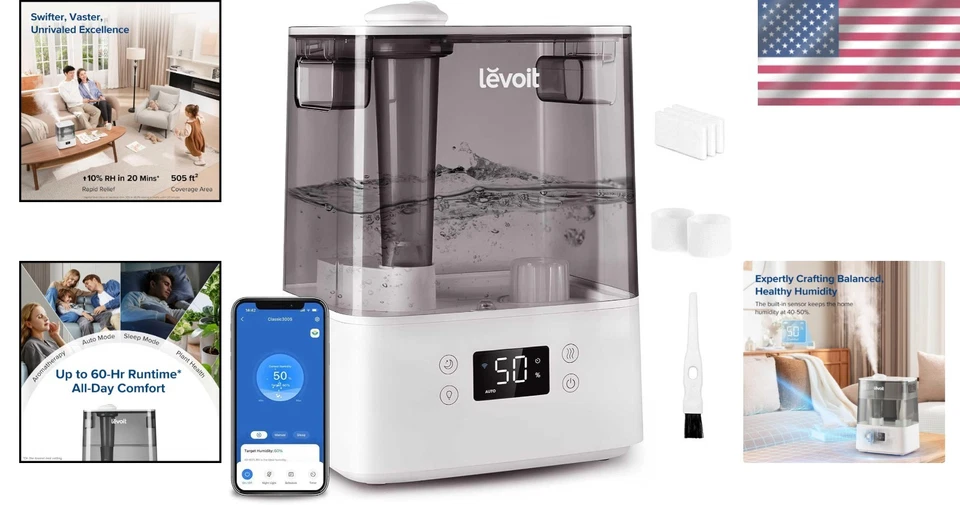 6L Smart Humidifier & Essential Oil Diffuser with App Control for Home Wellness - Image 2 of 4