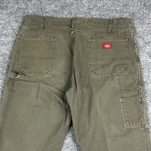 Dickies Carpenter Hose Herren 40x30 grün weites Bein Baggy Arbeitsjeans Flecken LESEN - Bild 7 von 15