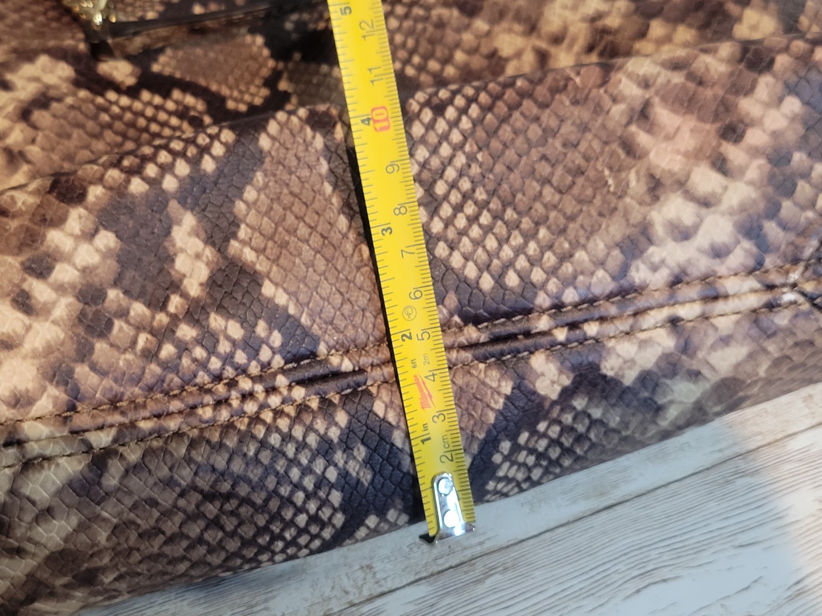 Michael Kors Leather Snake Skin Python Shoulder Bag Double Chain Strap Zippered thumbnail 16