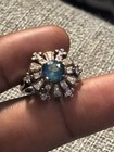 london blue topaz ring 925 silver White Sapphire Accents Size 7.5 — photo 2