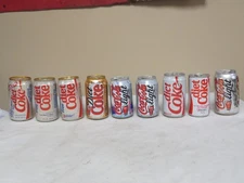 9 DIET COKE CANS SOME FOREIGN COCA COLA