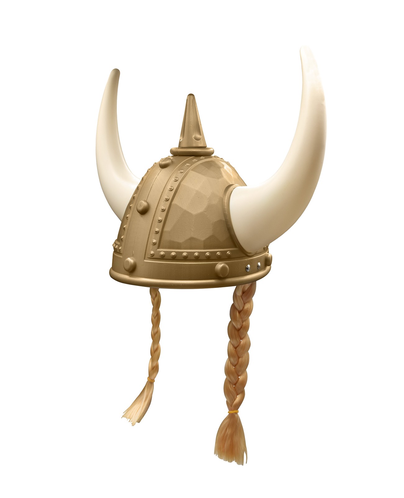 Adult Nordic Viking Helmet with Horns Braids Barbarian Warrior Costume