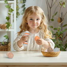 5 Pcs Wooden Baby Egg Shakers Hand Musical Maracas Percussion Instruments for...