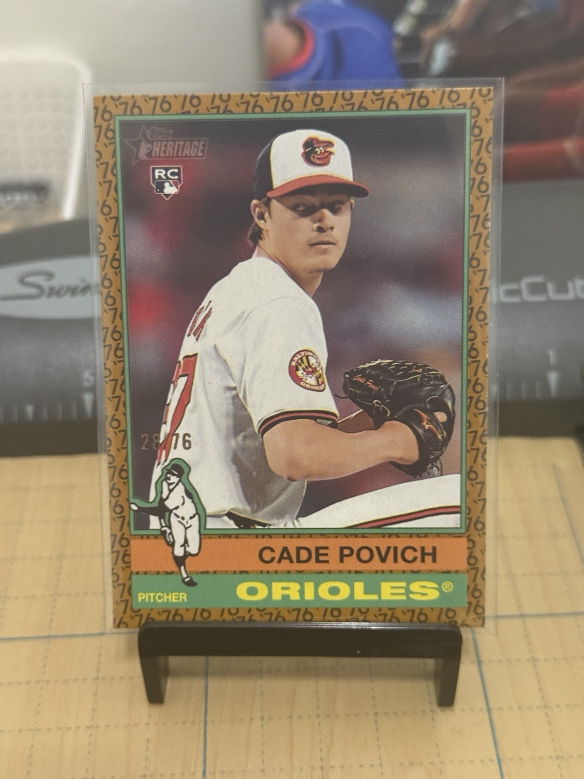 2025 Topps Heritage Cade Povich Rookie RC Color of the Year /76 - Orioles