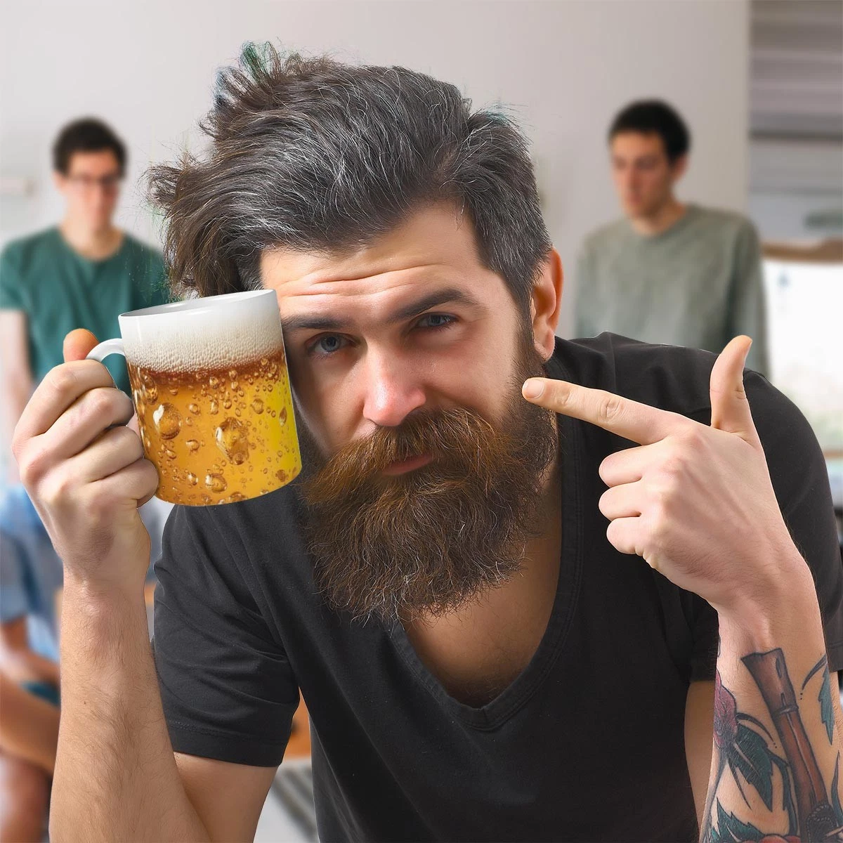 Lustige Bier Tasse in Bierglas-Optik Geschenk für Biertrinker Männer Weihnachten