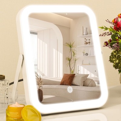 ROLOVE 8x10 Inch Lighted Vanity Mirror, 3-Color Dimmable LED Lighting & Touch...