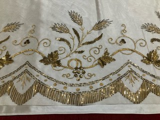 Catholic Church Vestment Altar Frontal Cloth Antique Gold Metallic Beautiful 12’