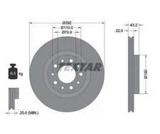 2pcs Brake Disc Pro Textar 92145303 for Alfa Romeo Spider