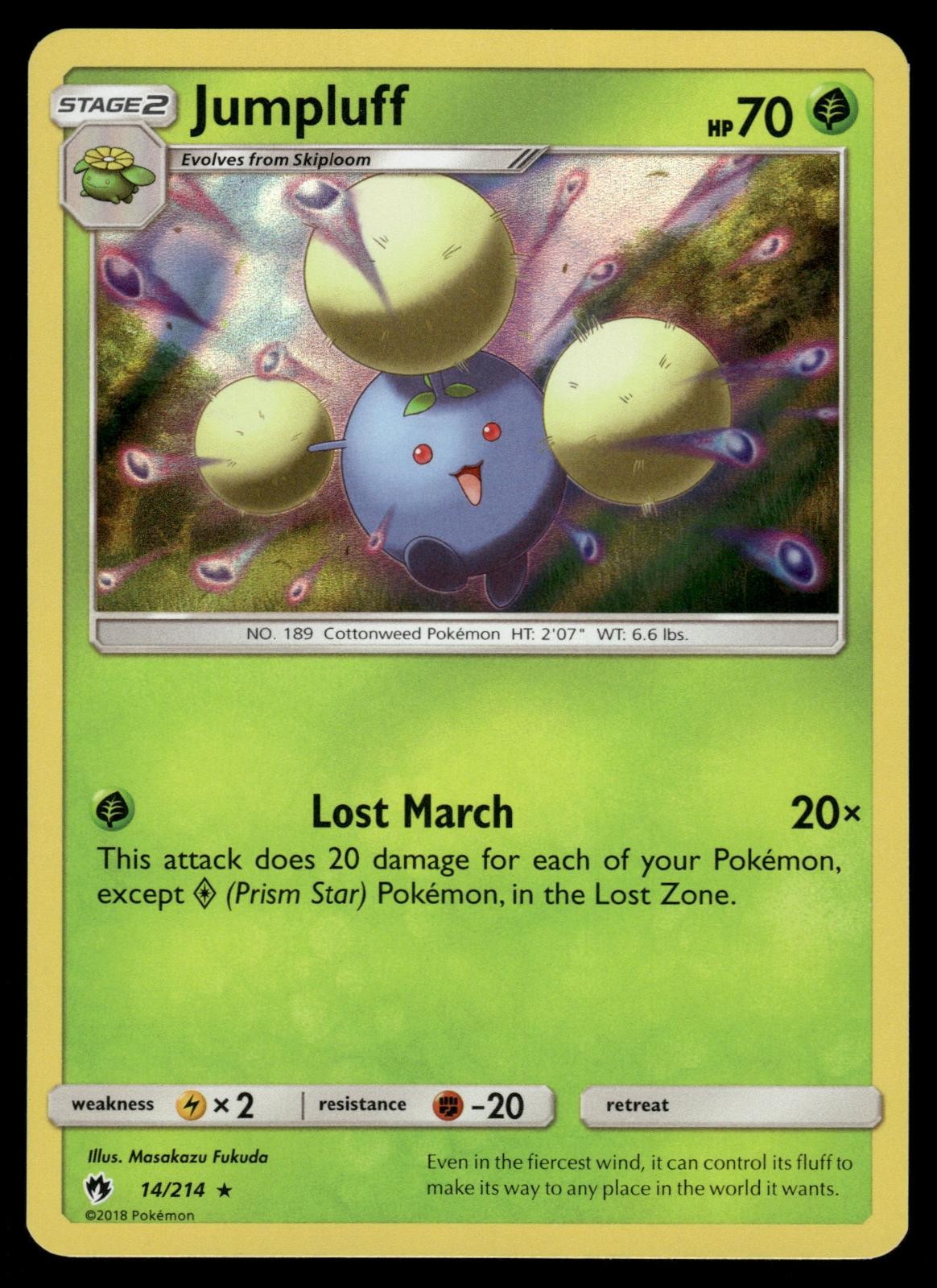 Jumpluff 14/214 Holo Rare Lost Thunder Pokemon Lightly Played