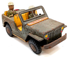 SSS Command Jeep Tin Toy Military Car Made in Japan 1950s Vintage Patina