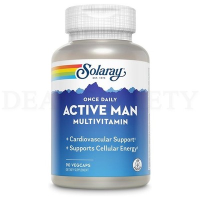 Solaray Once Daily Active Man Multivitamin Supplement 90 VegCaps