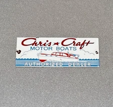 VINTAGE CHRIS CRAFT BOAT MOTOR FISH PORCELAIN SIGN CAR GAS OIL TRUCK MOTORCYCLE