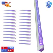 Black Light Bar 4FT 40W UV LED Ceiling Fixture 24 Pack Christmas Party Lighting