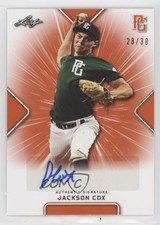 2021 Leaf Perfect Game National Showcase Orange 28/30 Jackson Cox Auto 0b2