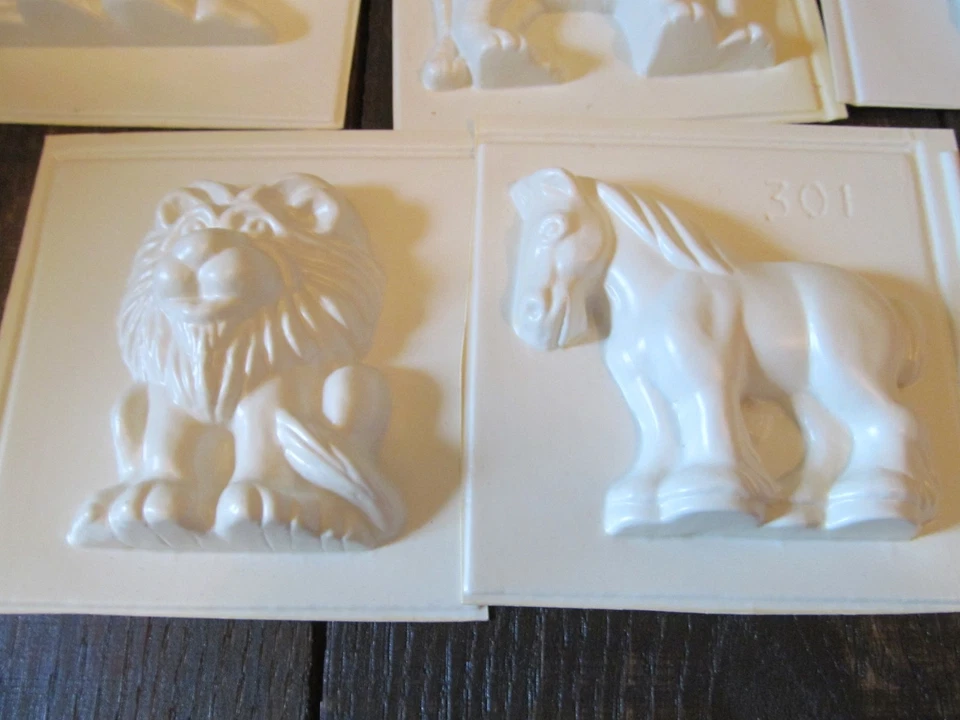 Molde Cerámico Wilton Plástico Animales León Elefante Jirafa Oso De Colección Lote-8 Foto 2 de 2