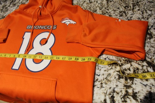 NFL Broncos Hoodie Men's Orange Size S Manning #18 Cotton Lomg Sleeve - Picture 7 of 10