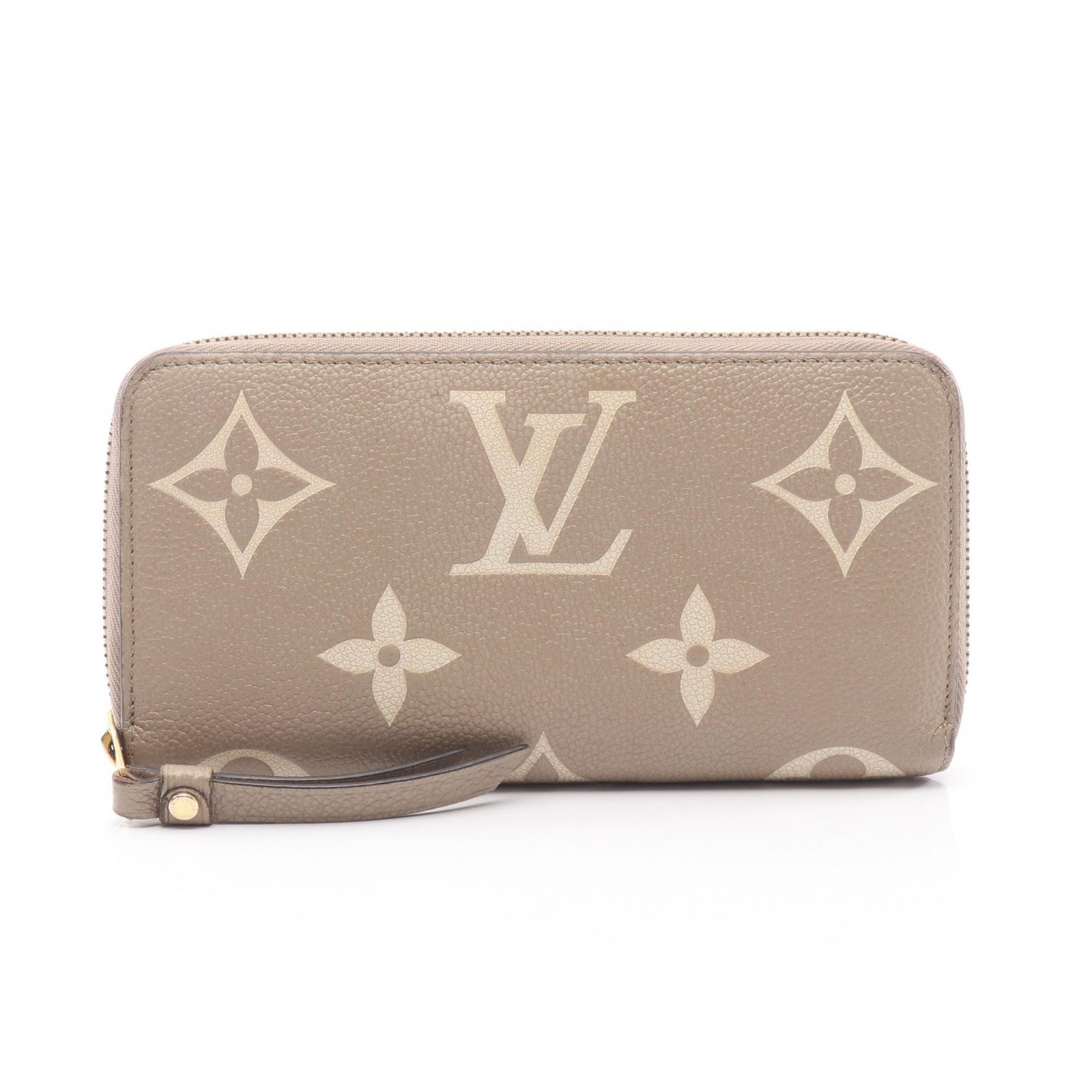 LOUIS VUITTON Zippy Wallet Bicolor M69794 Monogram empreinte leather Beige Used