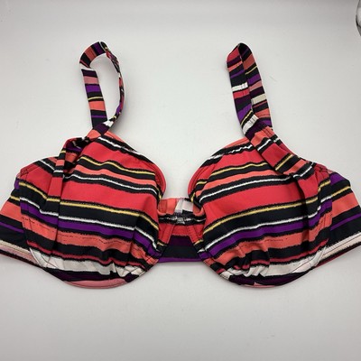 Title Nine Multi Color Stripped Swimming Top Bra Size 36 DD