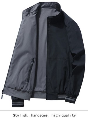 Men's Casual Trend Fashion Double-Sided Wear Standing Collar A Two-Color Outdoor