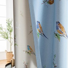 Double Sided Birds Pattern Floral Blackout Curtains for Living Room Kids Bedroom