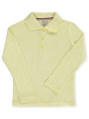 French Toast Girls' L/S Fitted Knit Polo with Picot Collar Color: black Size: 4 - Picture 9 of 20