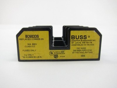 NEW Bussmann BC6033S Bus Fuse Holder Block 30A 600V 