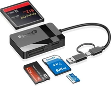 SD Card Reader, Memory Reader 4 in 1 USB C 3.0 Dual Connector... 