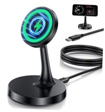 Magnetic Wireless Charger iPhone Stand 15W Fast Black Mag-safe Charger Stand
