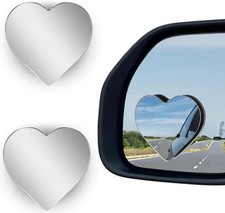Heart Shaped Blind Spot Mirrors 2 Pack, Large Wide Angle Convex Mirror for Car