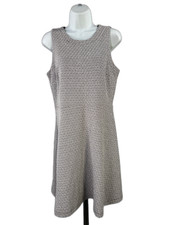 LOFT Women's White/Black Sleeveless A-Line Dress - 8 Petite
