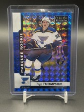 2017-18 O-Pee-Chee Platinum Royal Blue Cubes 25/99 Tage Thompson #192 GOLD MEDAL