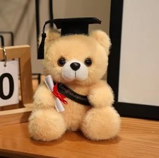 Yellow Graduation Bear Plush Toy 6" Stuffed Animal Toddler Doll Gift for Kids