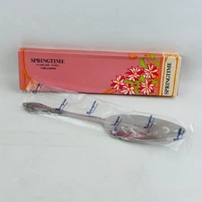 Vintage Springtime Pastry Server Stainless Steel Tableware Japan Box Old Stock